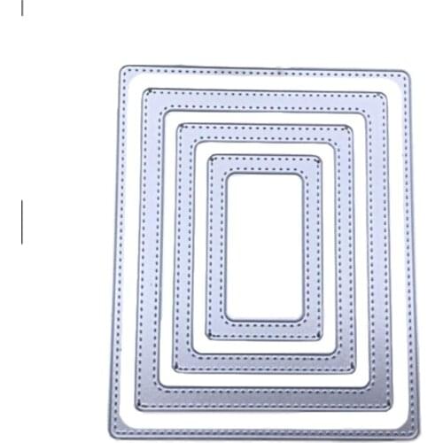 Stitched rectangle frame Metal Cutting Dies Stencils For DIY Scrapbooking Decorative Embossing Handcraft Die Cutting Template