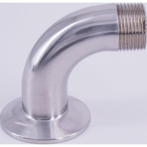 1.5" Tri Clamp x 1/2" BSPT Male 90 Degree Elbow SUS 304 Stainless Steel Sanitary Pipe Fitting Home Brew Beer Wine