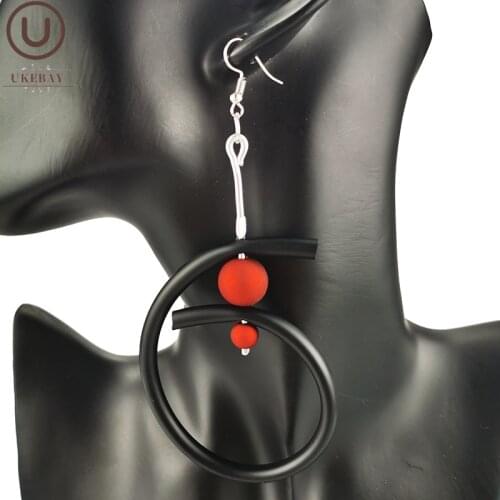 UKEBAY NEW Geometric Drop Earrings For Women Pearl Jewelry Earring Ethnic Style Handmade Big Earrings Designer Jewelry For Party