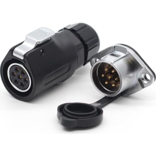 XHP20, 7Pin Waterproof Dust-proof Aviation LED Light Power Cable Connector Male Socket Female Plug Cable For 3-12mm