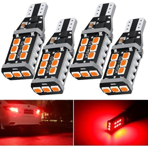 4Pcs 1200LM W16W T15 LED CANBUS 3030-SMD Reverse Back-up Lights for Audi A3 A4 A6 Quattro Q5 2013 2012 2011 2010 2009 Red White