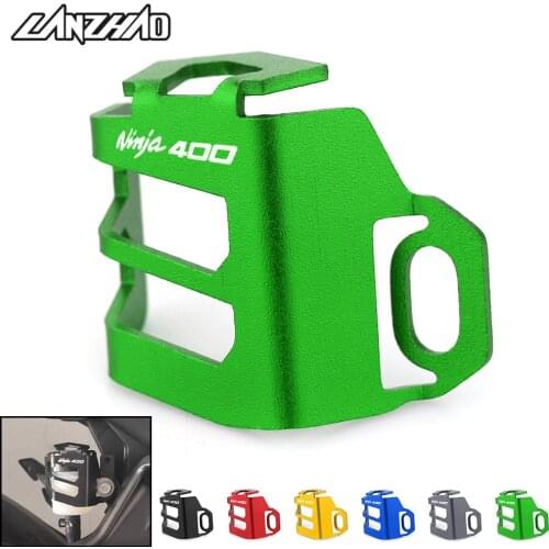 Motorcycle Rear Brake Fuel Tank Oil Cup Cover Protector Holder CNC Aluminum Accessories for Kawasaki Ninja 400 2017 2018 2019