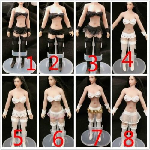 1/12 Scale Female Action Figure Clothes Lace Bra Underwear Stockings for TBLeague Body Figures