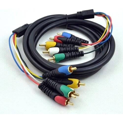 1pc High Quality 1.8m 5-RCA Male to Male Component Audio Video RGB Coaxial Cable