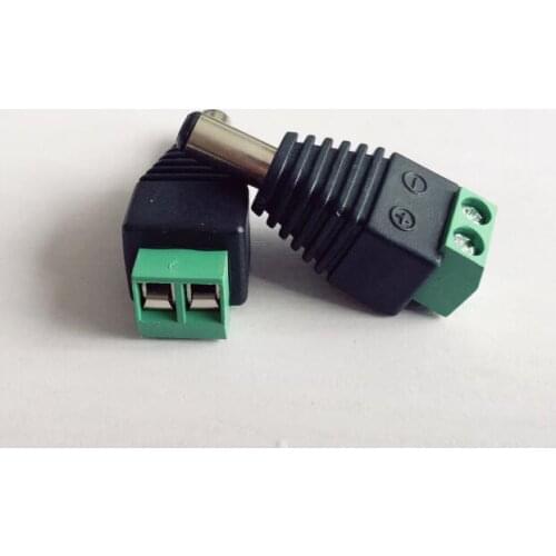 10Pcs Avoid welding DC male head 5.5 * 2.1 MM DC 12 v DC power adapter plug light with connector