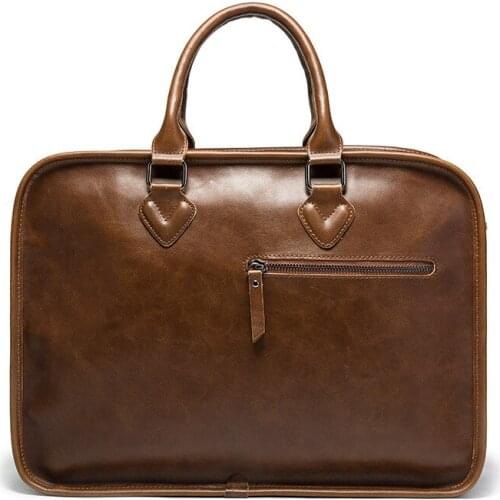 2021 mens bag Single Shoulder Messenger Bag crazy horse skin mens handbag horizontal shaped briefcase computer bag