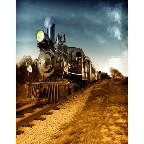 5x7ft Vintage Train in Wild Photography Backdrops Photo Props Studio Background