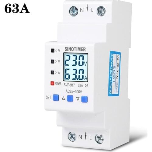 85-300V Adjustable Over And Under Voltage Protective Energy Meter Cycle Switch Timer Delay Control Over Current Protection