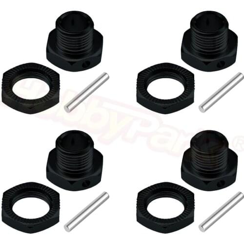 1 Set Aluminum 17mm Wheel Hex Hubs with Pins Adapter Nut For RC Model Car HSP Ofna Hyper Buggy HPI 1/8 Trophy Parts Pulse