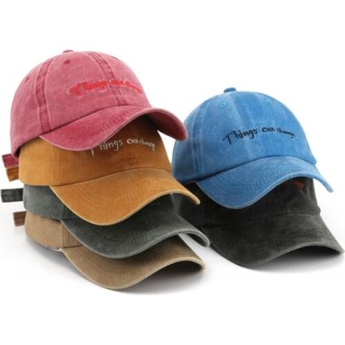 LINJW 2020 New Washed Cotton Baseball Cap Outdoor Dad Hat Letter Embroidery Hats for Men Snapback Caps for Women Baseball Hat