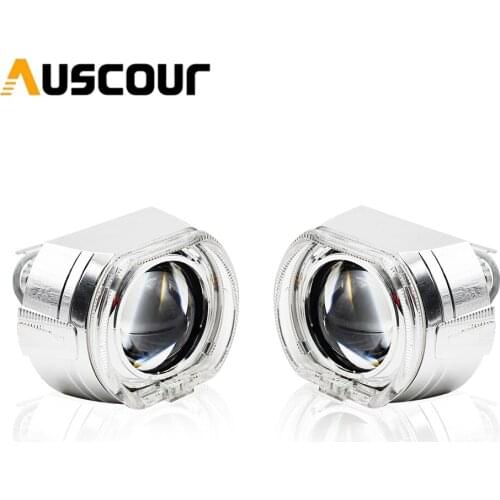 2.5inch mini Bi xenon hid Projector lens for led day running white angel eyes H1 H4 H7 retrofit car assembly kit demon eyes