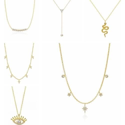 BOAKO Anise Star Eye Necklace For Women 2020 Silver 925 Jewelry Necklace Charms Chains Fine Jewelry Choker Bijoux Femme #12.4