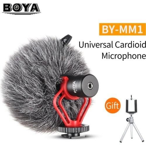 BOYA BY-MM1 Video On-Camera Recording Microphone Shotgun Mic for Zhiyun Smooth 4 DJI Feiyu OSMO DSLR Camera iPhone 7 Smartphone