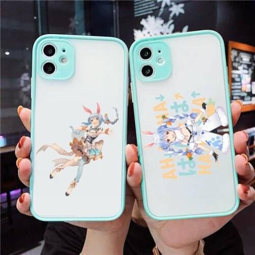 Hololive Usada Pekora gawr gura Phone Case For iPhone 12 11 Mini Pro XR XS Max 7 8 Plus X Matte transparent blue Back Cover