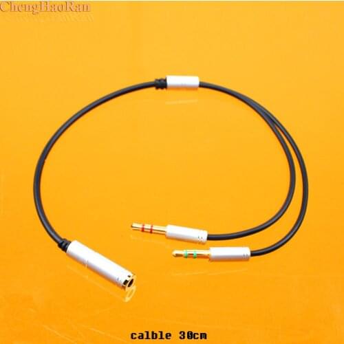 ChengHaoRan 3.5 mm Headphone Earphone Audio Cable Micphone Y Splitter Adapter 1 Female to 2 male Connected Cord to Laptop