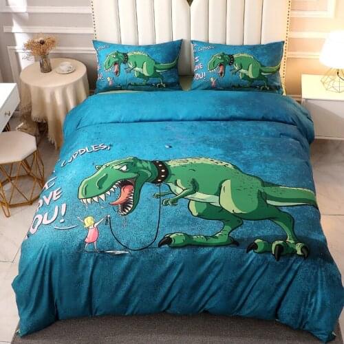 Megafauna Dinosaur Kids Bedding Set Anime Japan Ultraman Duvet Cover Set for Baby Boys Bedclothes Gift Size Twin Queen