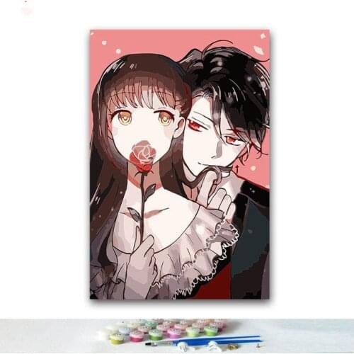 DIY Coloring paint by numbers Teenage anime hero paintings by numbers with kits 40x50 framed