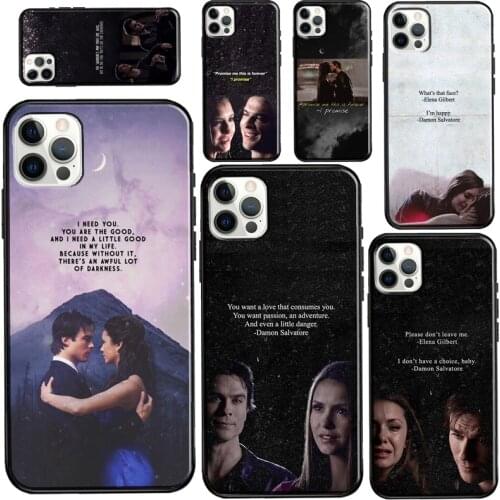 Vampire Diaries Damon Salvatore Quotes For iPhone 12 Pro Max mini Case For iPhone XR XS X SE 2020 7 8 Plus 11 Pro Max Cover