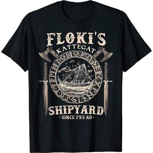 Flokis Shipyard Kattegat Viking Ship and Sword TShirt Gift(1)