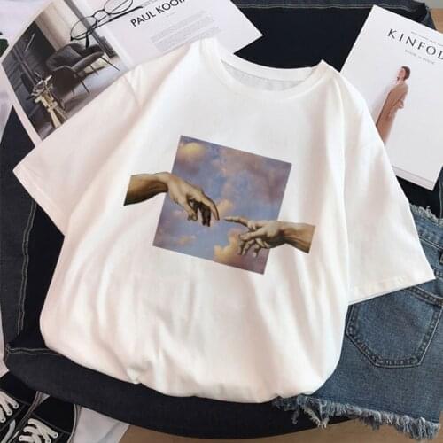 Oversized T-shirt Michelangelo Aesthetic Harajuku T Shirt Women Ullzang Vaporwave Vintage 90s Graphic Tshirt Anime Tees Female