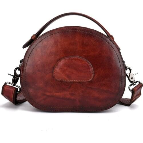 2019 Hot sale women shoulder bag genuine leather casual style round shape fashion handbag creative messenger bag