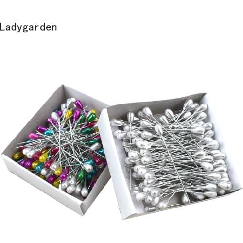 720PCS Stainless Steel Drop-shaped Bead Needle Pearl Push Pins Straight Quilting DIY Sewing Pin Cross Stitch Positioning Needles