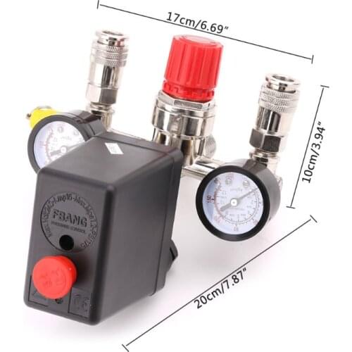 N84F Air Compressor Pressure Control Switch Valve 0.5-1.25MPa With Manifold Regulator & Gauges
