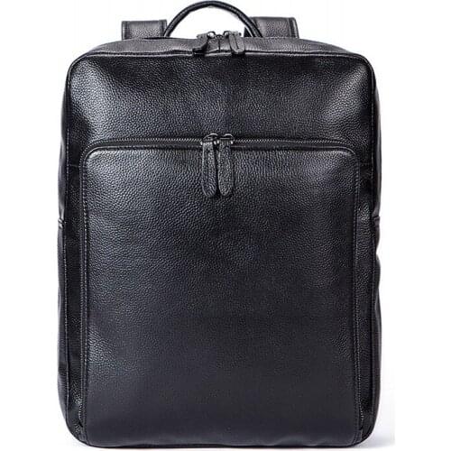 Style Classic Korean Business Men Office Work Laptop Packing Backpack Luxury Real Cow Leather Teenager School Bookbag Backpacks