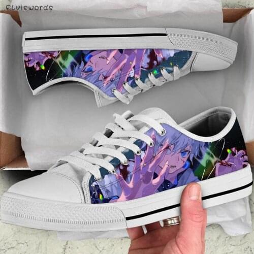 ELVISWORDS Japan Anime Hunter X Hunter 3D Print Men Vulcanize Shoes Spring Comfortable Low top Canvas Shoes Boy Sneakers Fashion