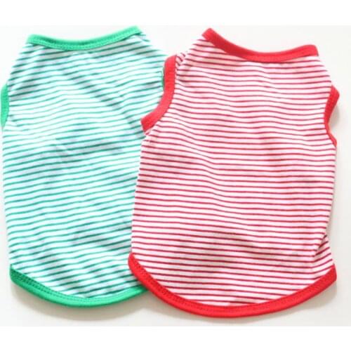 Summer Striped Dog Vest Shirts Pet Clothes Puppy Cotton T Shirt for Small Medium Dogs Chihuahua Maltese Yorkshire Clothing