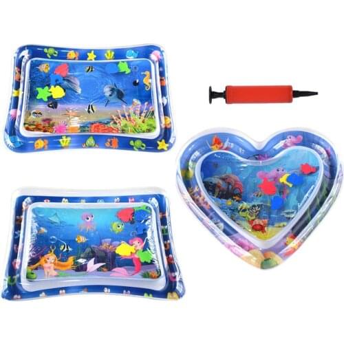 Inflatable Baby Kids Summer Water Play Mat Toys Thicken Safety Cushion Ice Mat For Toddler Fun Educational Activity Play Center