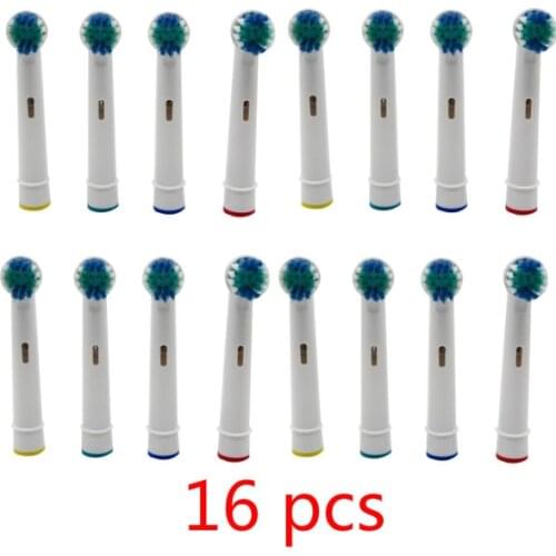 16 pcs Electric Toothbrush Heads SB-17A Replacement Soft-bristled POM 4 Colors for Oral B 3D