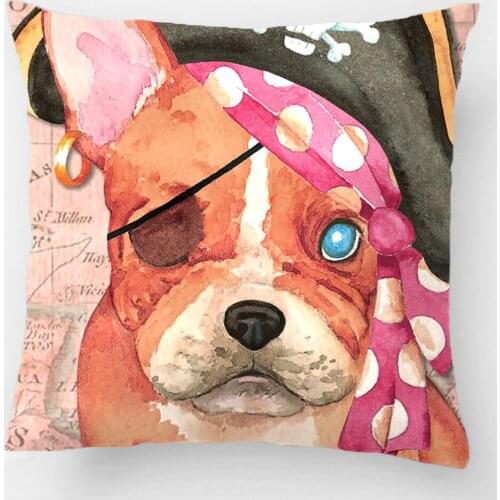 French Bulldog Pirate Throw Pillow Case Decorative Cushion Cover Pillowcase Customize Gift High-Quality By Lvsure For Sofa Seat