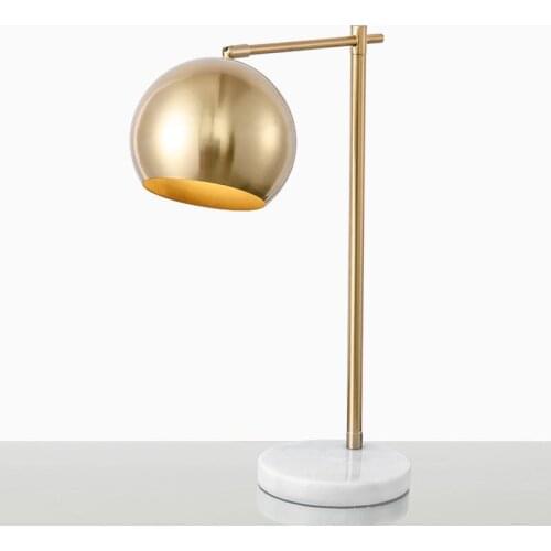 Nordic Creative Gold Marble Base Table Lamp Restaurant Bar Villa Bedside Bedroom Decor Art Desk Light TA239