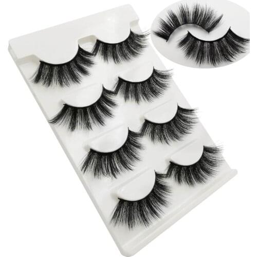2019 NEW 4 Pairs Natural False Eyelashes Fake Lashes Long Makeup 3D Mink Lashes Eyelash Extension Mink Eyelashes For Beauty