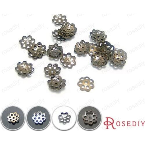 Wholesale 6mm Gun Metal black Flower Iron Bead Caps Diy Jewelry Findings Accessories 10g Roughly 400 pieces(JM4845)