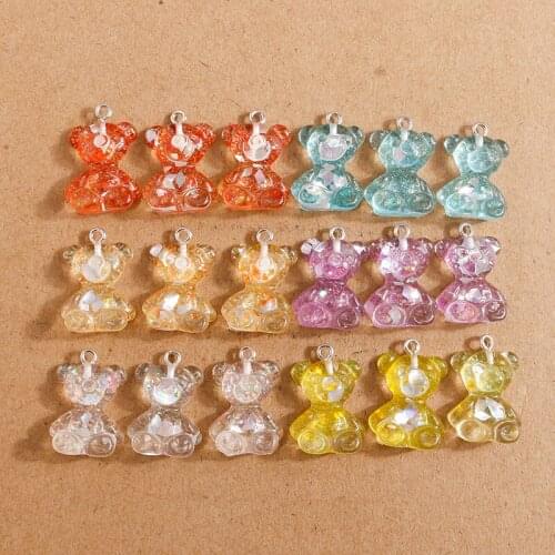 15pcs 18*26mm Cartoon Animal Bear Charms for Jewelry Making Fashion Drop Earrings Pendant Necklace DIY Handmade Crafts Accessory