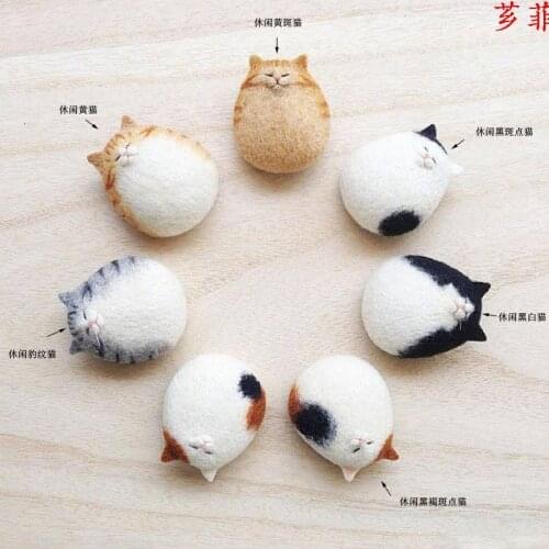 Poke Handmade Pompons DIY Animal Wool Felt Material Package Adorkable Kitty Creative Gift Couple Small Ornaments Pendants Doll
