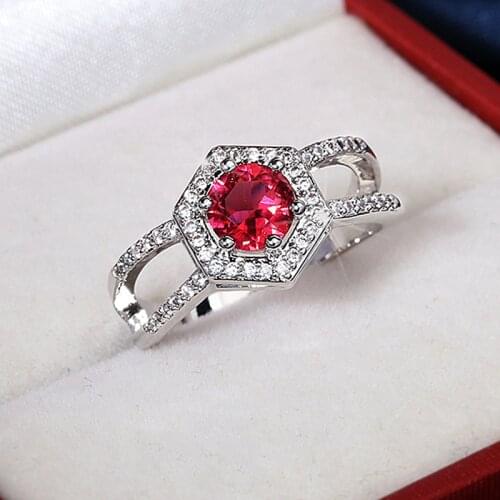 Simple Fashion Red Oval Female Jewelry Aaa Zircon Engagement Ring Ladies Jewelry Sterling Silver 925 Wedding Rings for Couples
