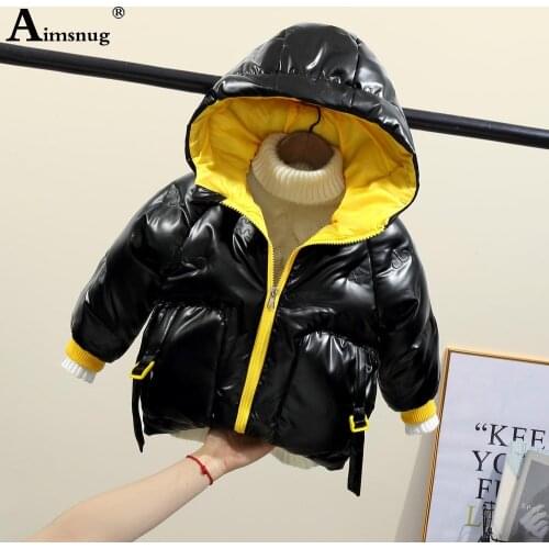 Unisex Down Cotton Jackets Kids Clothing 2021 Winter Hooded Top Outerwear Boy Girl Fashion Coats Children Zipper Pleated Jacket