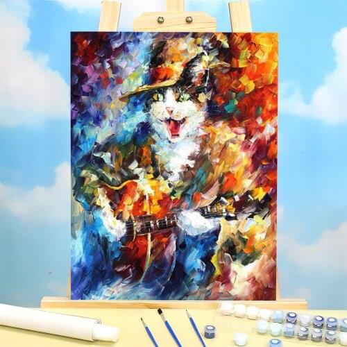 Romantic Cat DIY Painting By Numbers Complete Kit Acrylic Paints 40*50 Paiting By Numbers Home Decoration Crafts For Wholesale