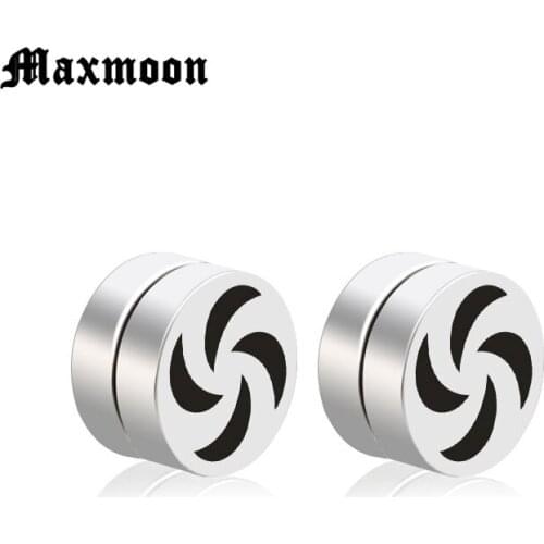 Maxmoon Punk Strong Magnet Magnetic Health Care Ear Clip Stainless Steel No Piercing Earrings Men Women Street Pop jewelry 2019