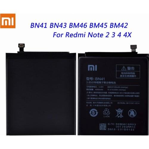 SIYAA BN41 BN43 BM46 BM45 BM42 Battery For Xiaomi Redmi Note 4 3 2 4X Hongmi Note4 Note3 Note2 Mobile Phone Bateria High Quality
