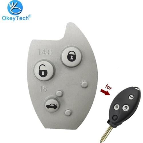 OkeyTech Replacement Flip For Citroen C2 C3 C4 C5 C6 Picasso Berlingo 3 Button Key Fob Shell Case Cover Rubber Button Pad Mat