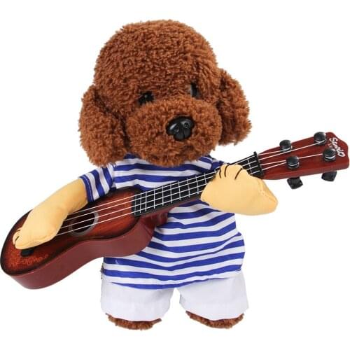 Funny Guitar Pet Dog Clothes Dress Up Party Cat Dog Coat Guitarist Dressing Costume Pet Coat Cosplay Perform Clothes Pet Product