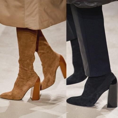 Dovereiss Fashion Womens Shoes Winter Pointed Toe Chunky Heels Sexy Over the knee boots Elegant Ladies Boots Elegant 35-43