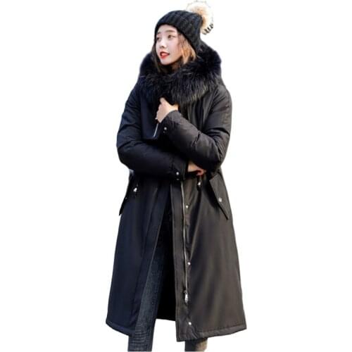 Winter Womens Long Coats Hooded Fur Collar Thick Warm Winter Jackets Women Parkas Feminimo De Inverno Ropa Mujer Women Coats