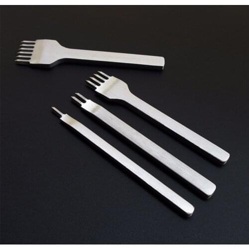1Pcs 3/4/5/6mm Spacing Punch Tool For Leather Hole Punches Tool Lacing Stitching Sewing Leather Craft Tools 1/2/4/6 Prong