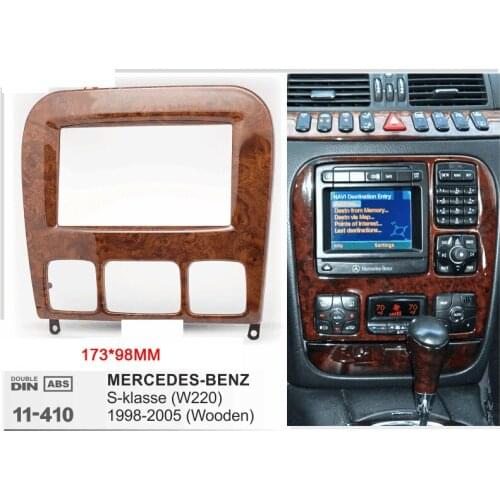 2 Din Car Radio Fascia for Mercedes BENZ S CLASS W220 Wooden S280 S500 Car Stereo Autoradio Auto Refitting DVD Frame