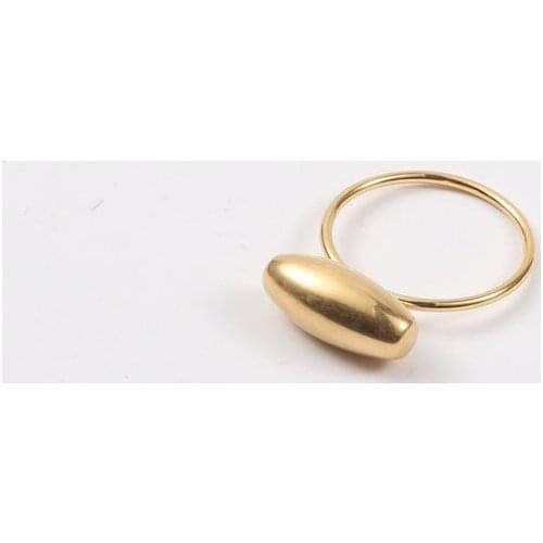 2021 New Trendy Ring Waterproof Jewelry 18K Real Gold Plated Stainless Steel Lucky Bead Rings For Women Girls Jewelry Wholesale